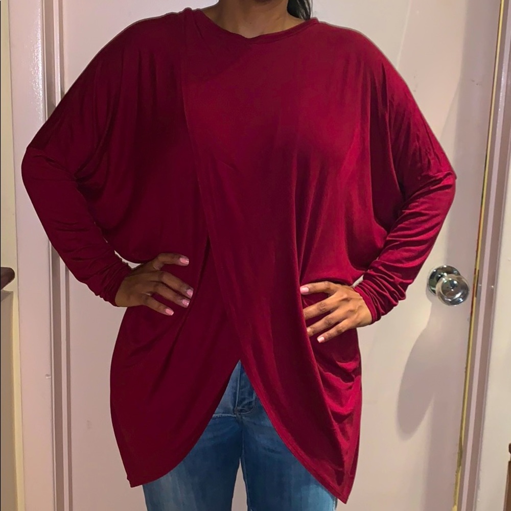 Oversized top burgandy